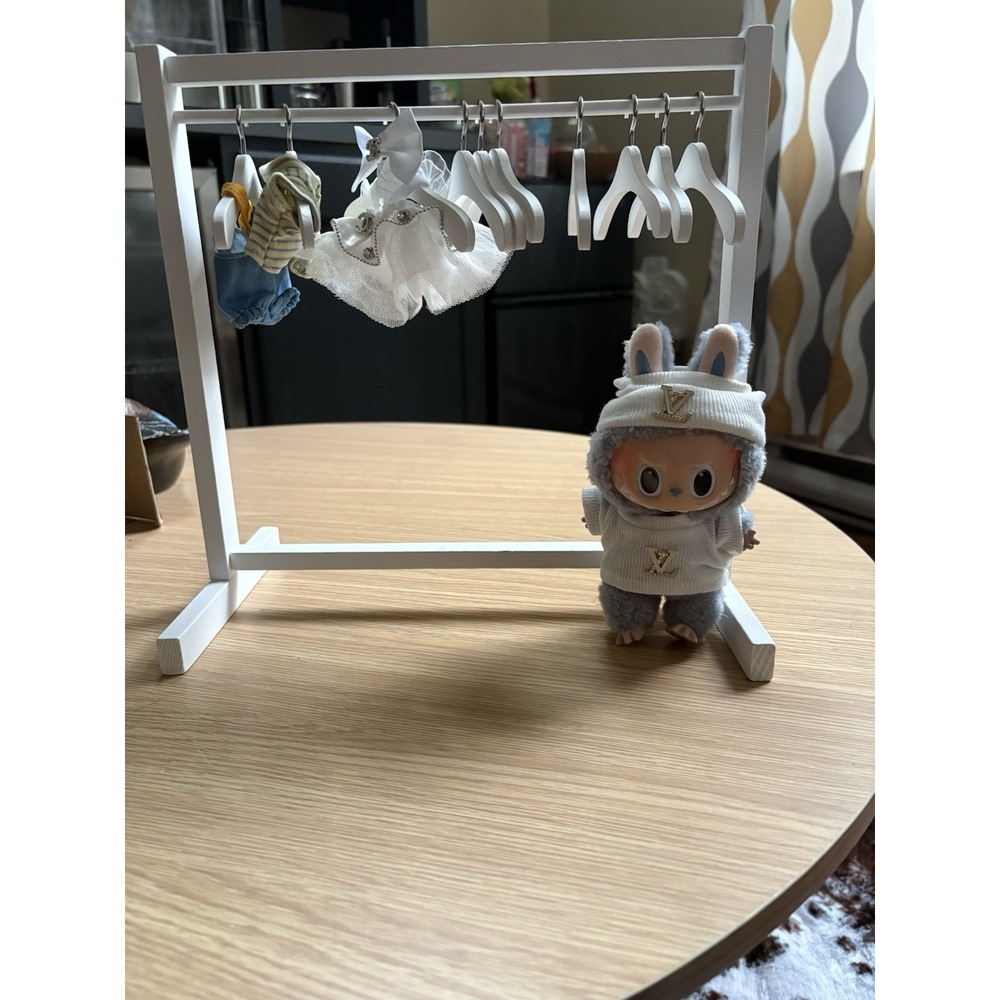 White Doll Clothing Rack for Doll Accessories